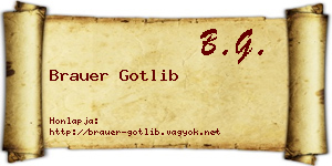 Brauer Gotlib névjegykártya
